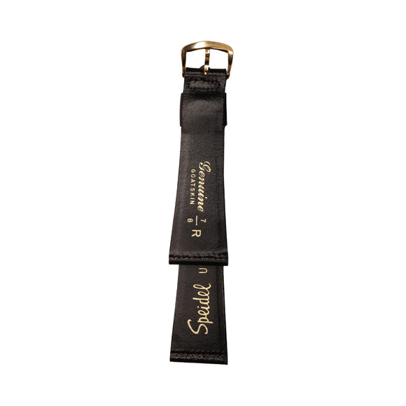 Vintage Speidel Pinseal Goatskin Black Watch Band 7/8 in w/ Case main image 6